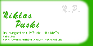 miklos puski business card